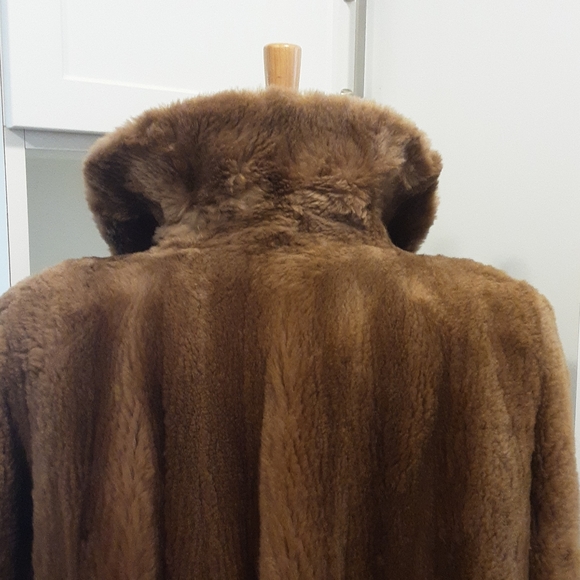 Vintage 1950s Sheared Real Fur Swing Coat - Picture 10 of 15